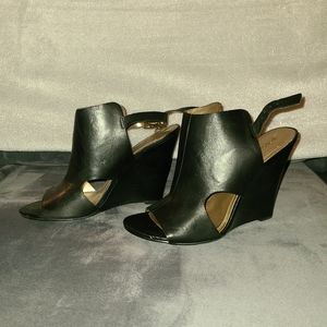 Bcbg. sandals. Size 10. Black wedge. Never worn.